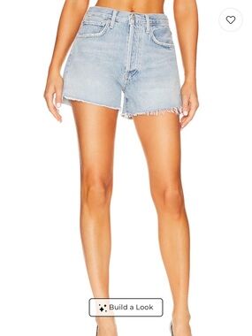 Citizens Of Humanity Marlow Button-Front Distressed Denim Shorts in Light Blue